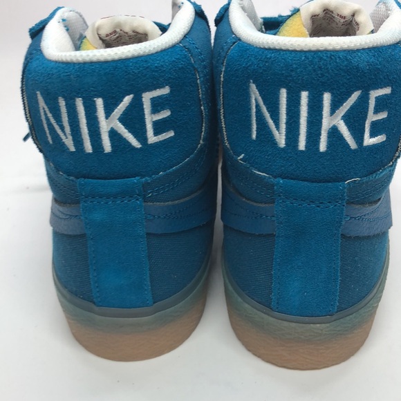 Mens Nike SB Zoom Blazer Mid PRM Plus Blue/Gum DV5468-300 USED Size 9.5 - Picture 13 of 13